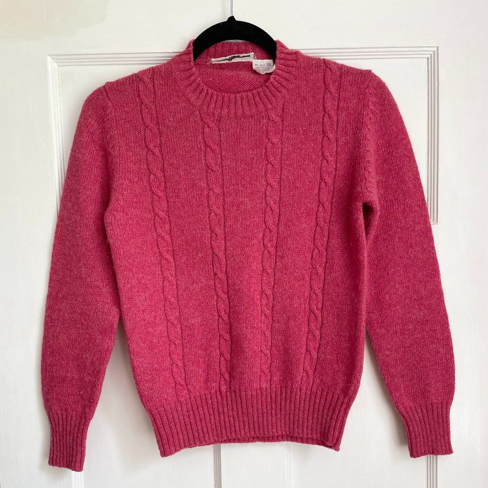 Vintage Cropped Pink Wool Sweater